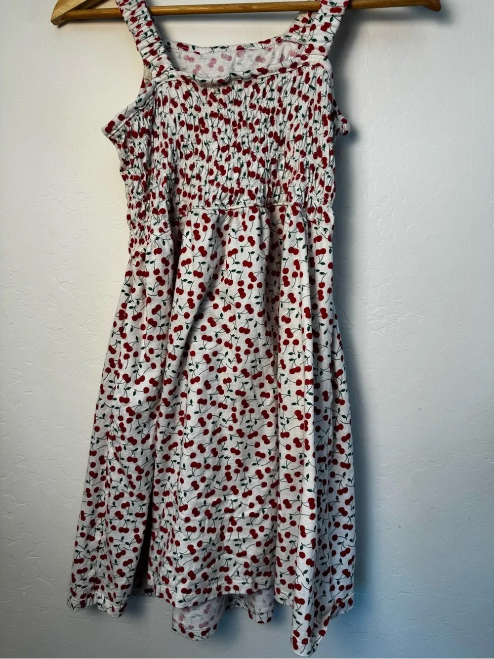 Old Navy White Sundress with Red Cherry Print Girls size XL (14)